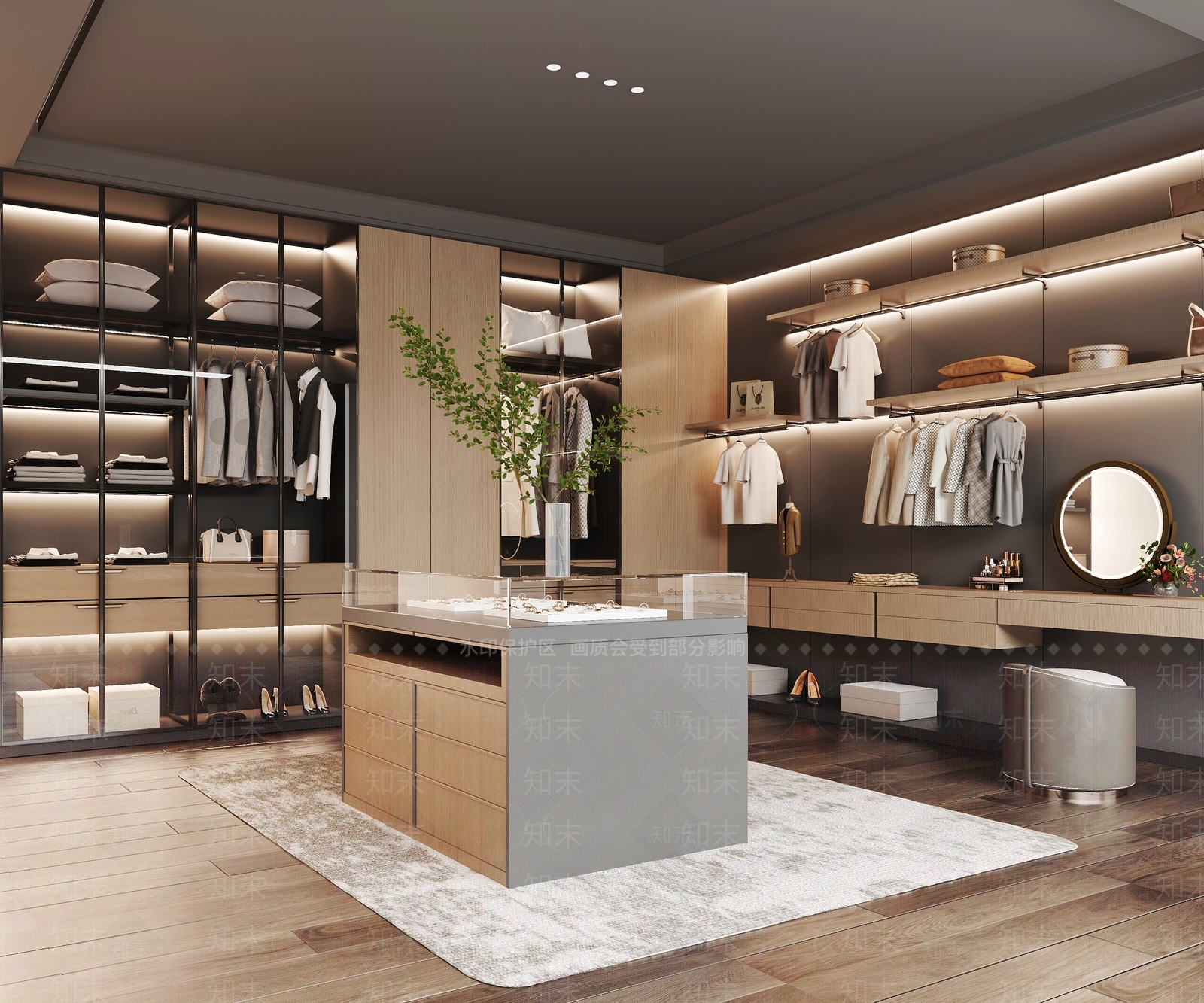 现代衣帽间3D模型下载【ID:1193601951】