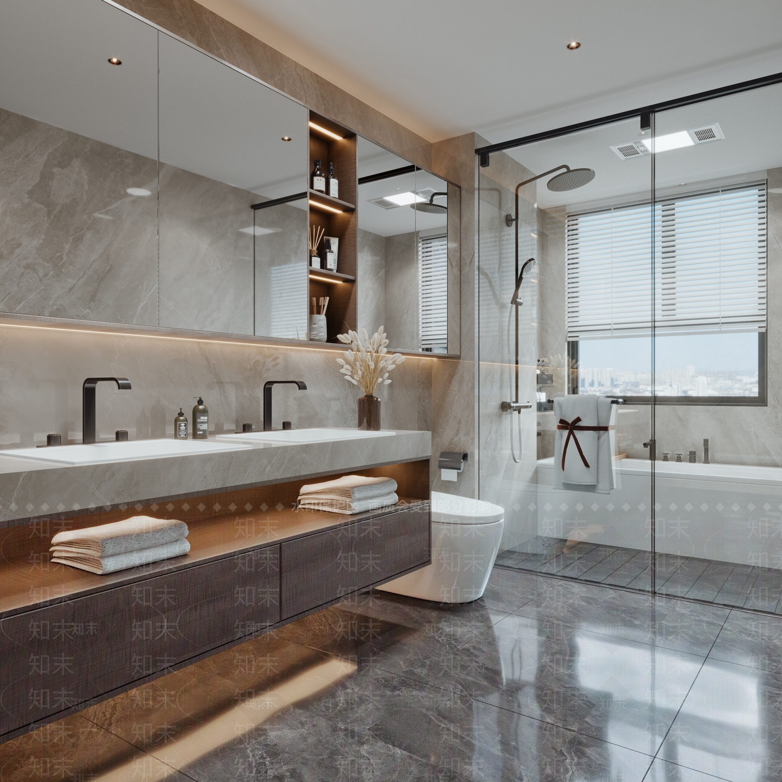 现代新中式卫生间3D模型下载【ID:1193606391】