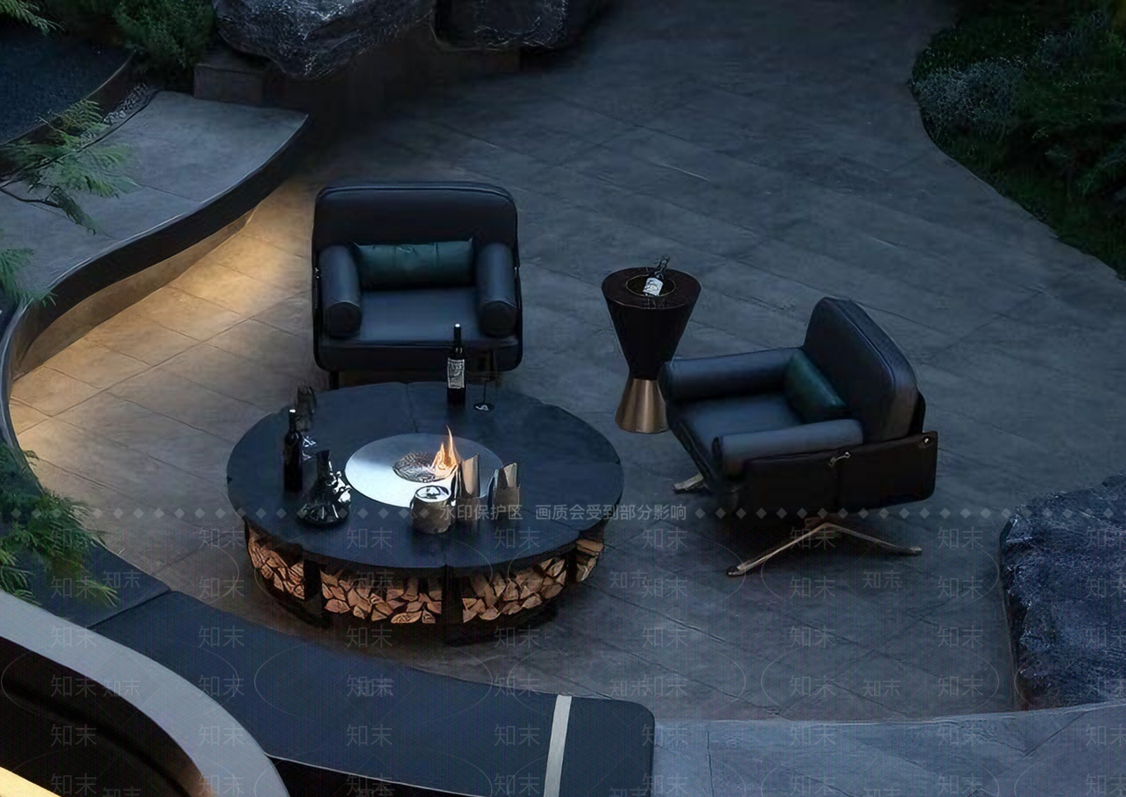 轻奢侘寂其他户外家具SU模型下载【ID:1193608918】