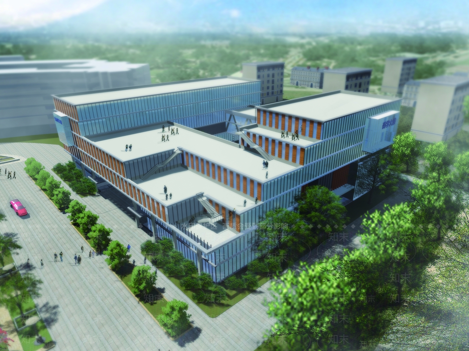 现代学校建筑SU模型下载【ID:1193610138】