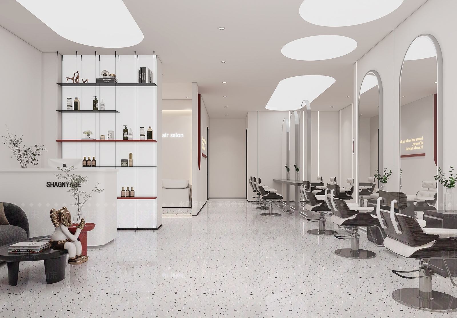 现代美发店3D模型下载【ID:1193613418】