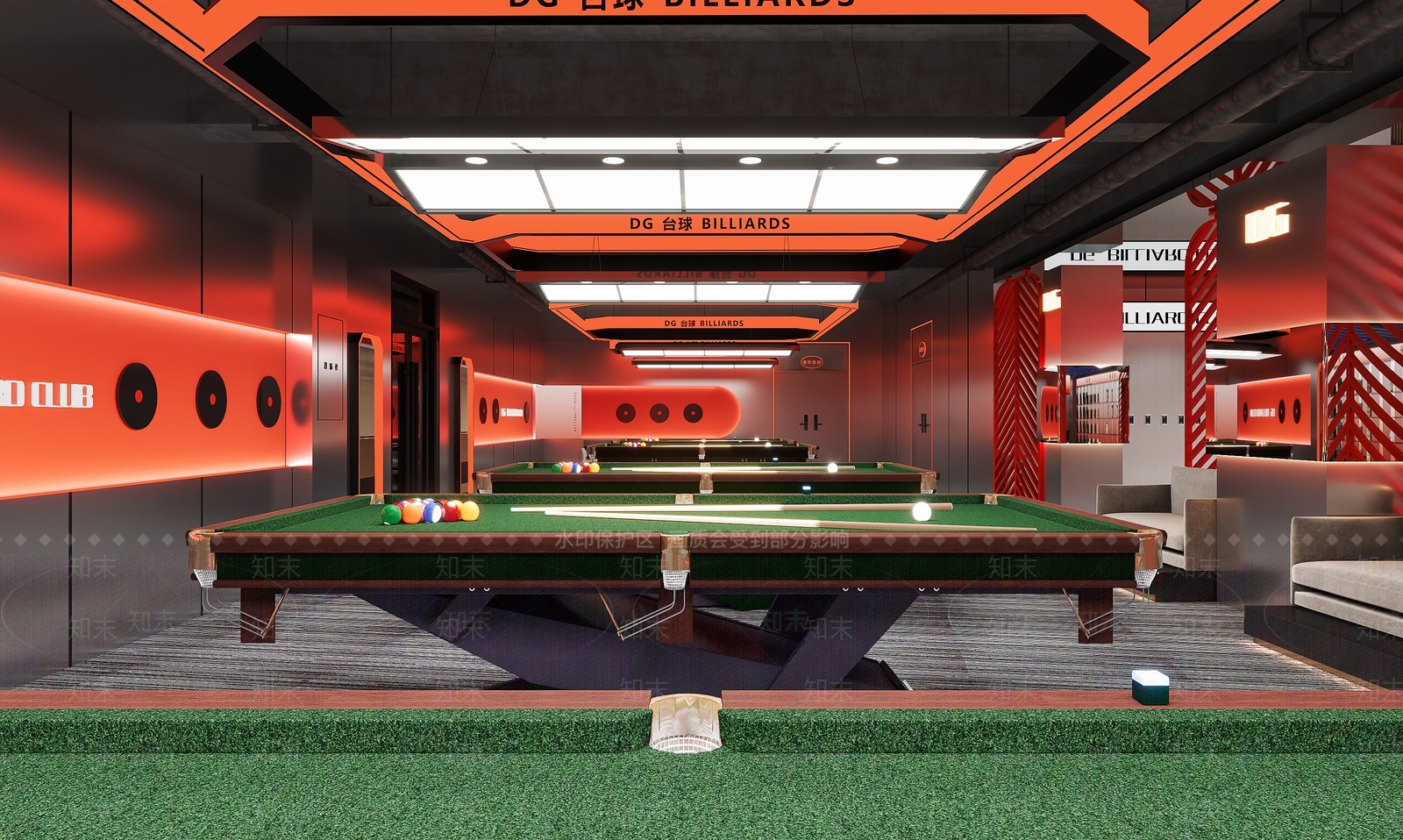 现代台球室3D模型下载【ID:1193611562】