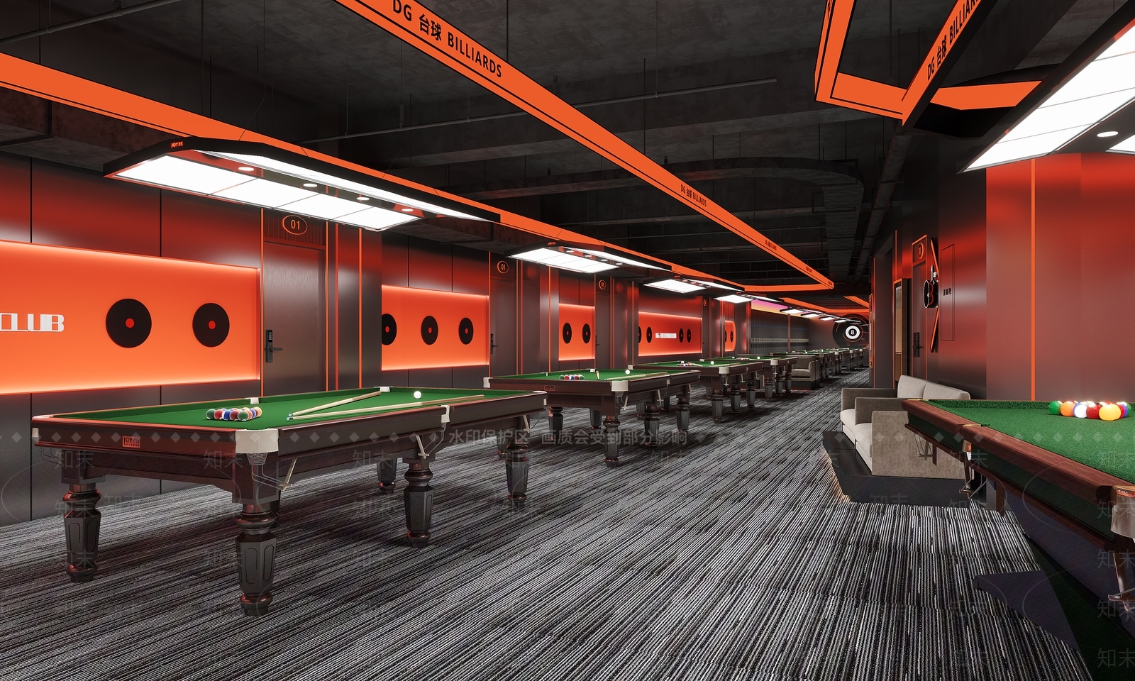 现代台球室3D模型下载【ID:1193611562】