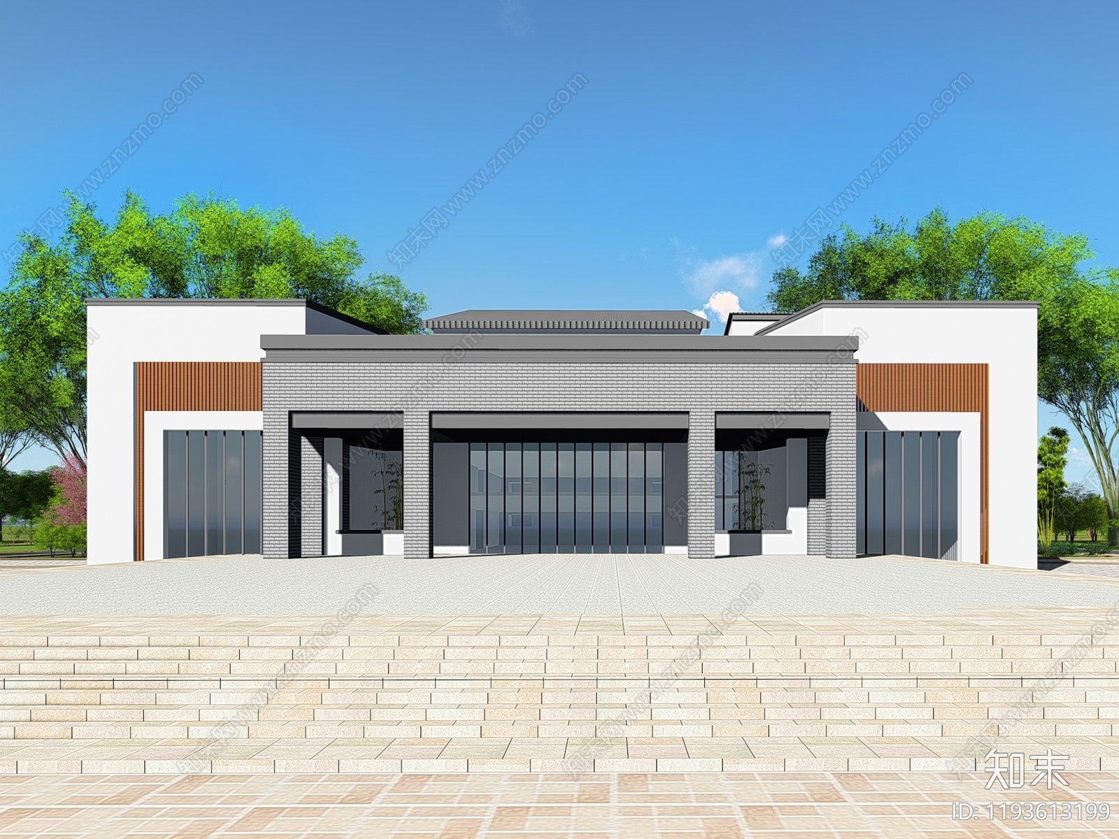 新中式博物馆建筑施工图下载【ID:1193613199】