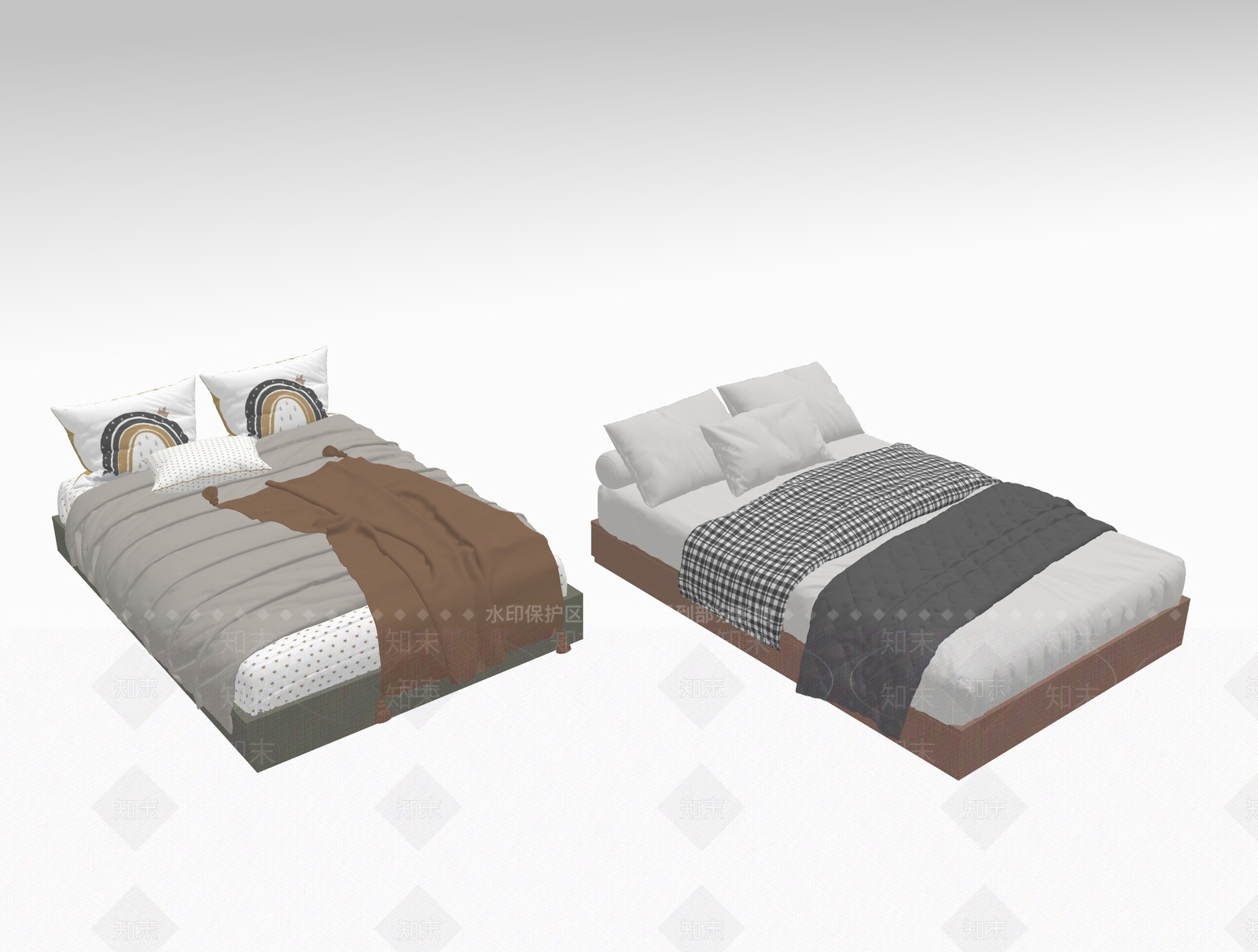 现代其他床具SU模型下载【ID:1193613243】