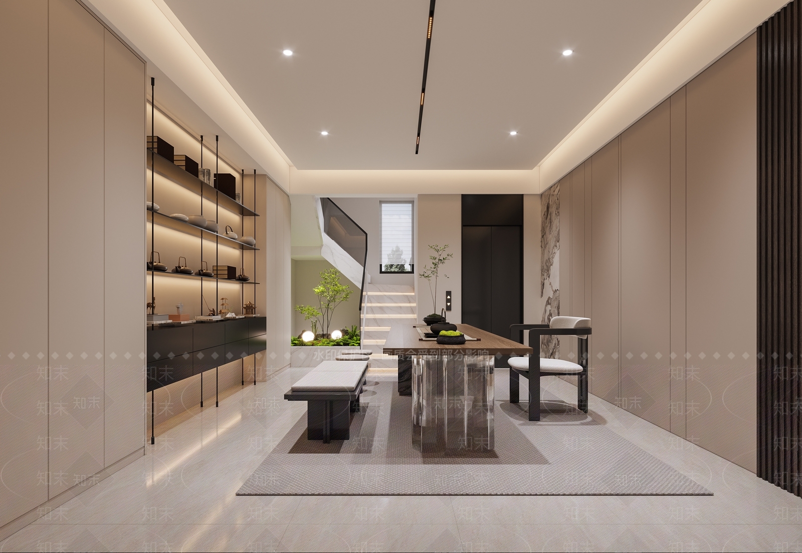 新中式茶室3D模型下载【ID:1193616648】