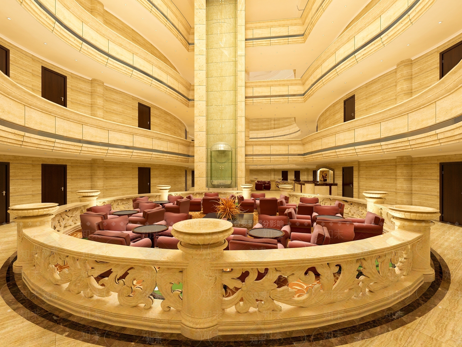 法式欧式大厅3D模型下载【ID:1193617304】