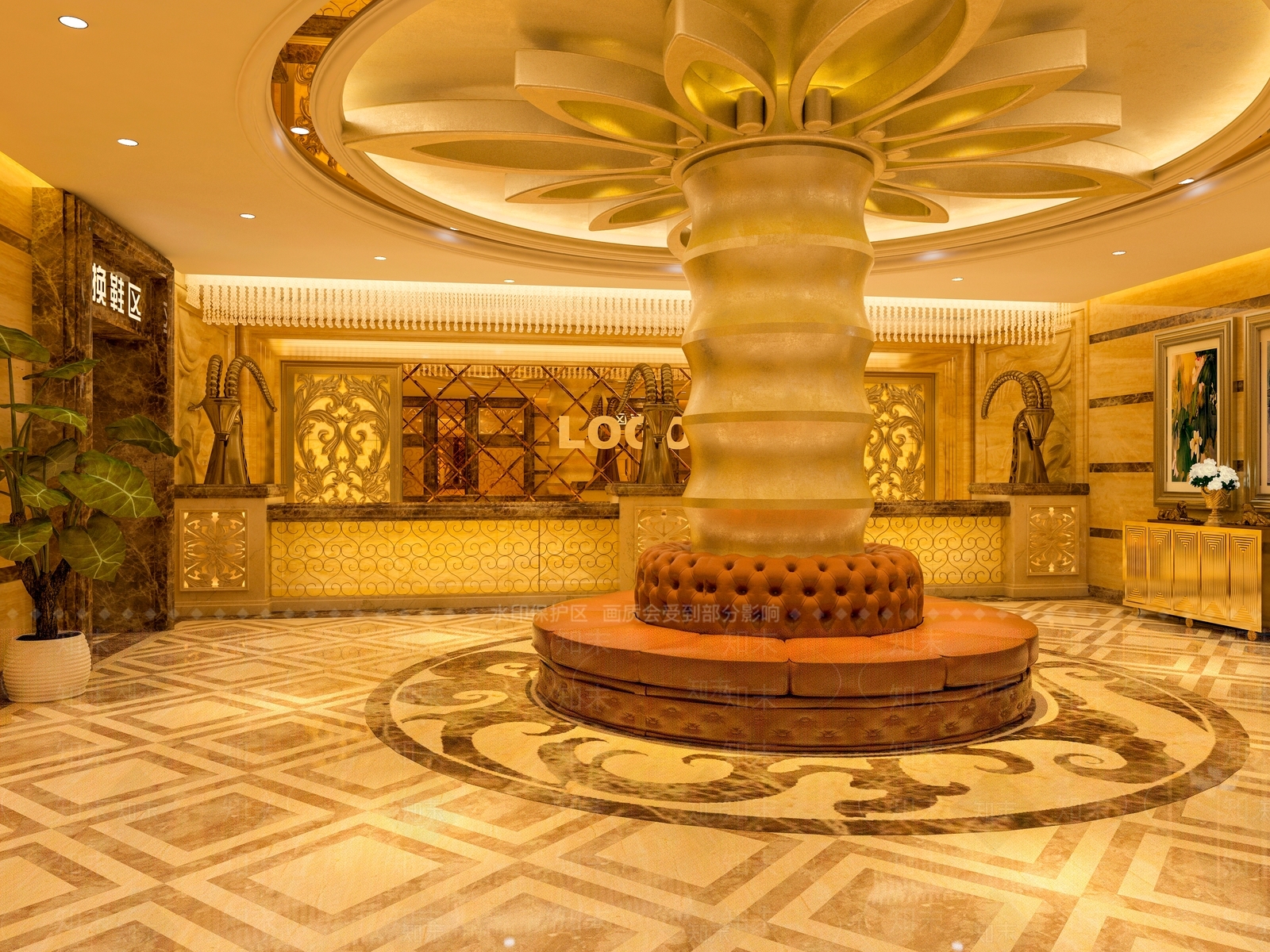 法式欧式大厅3D模型下载【ID:1193617652】