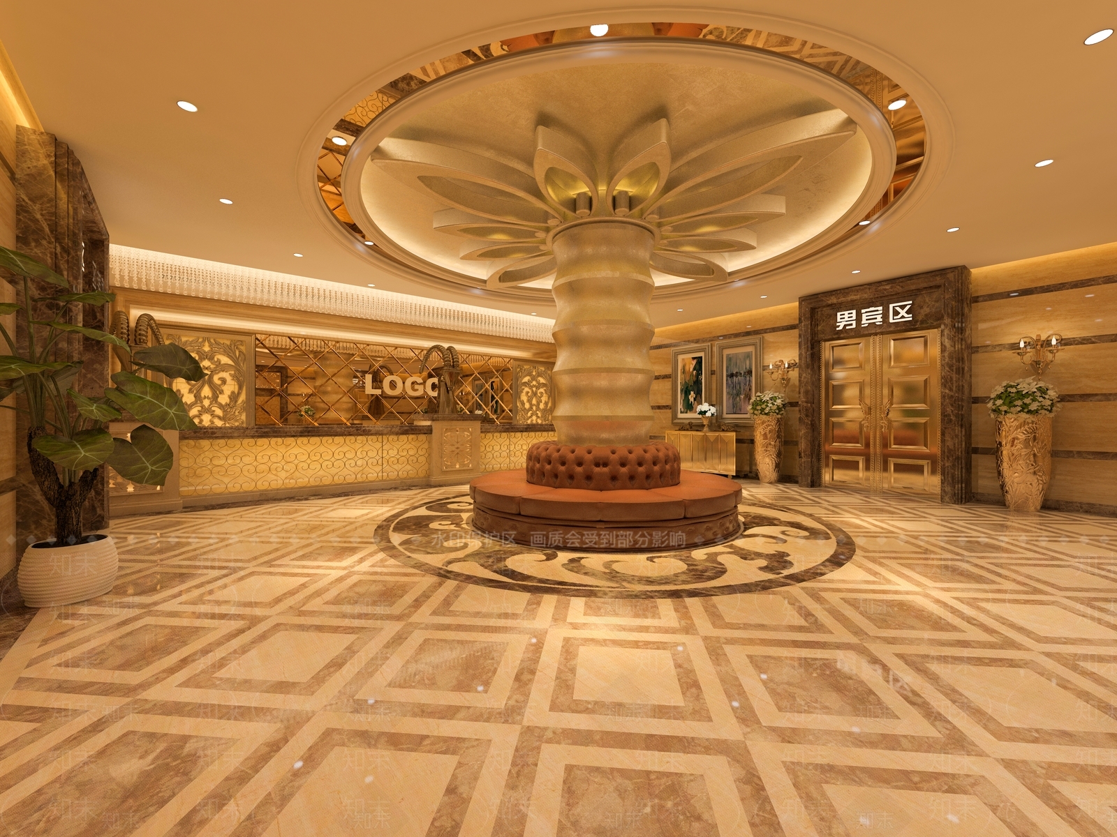 法式欧式大厅3D模型下载【ID:1193619052】