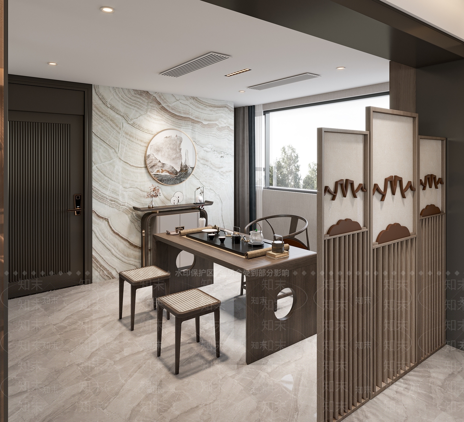现代茶室3D模型下载【ID:1193619941】
