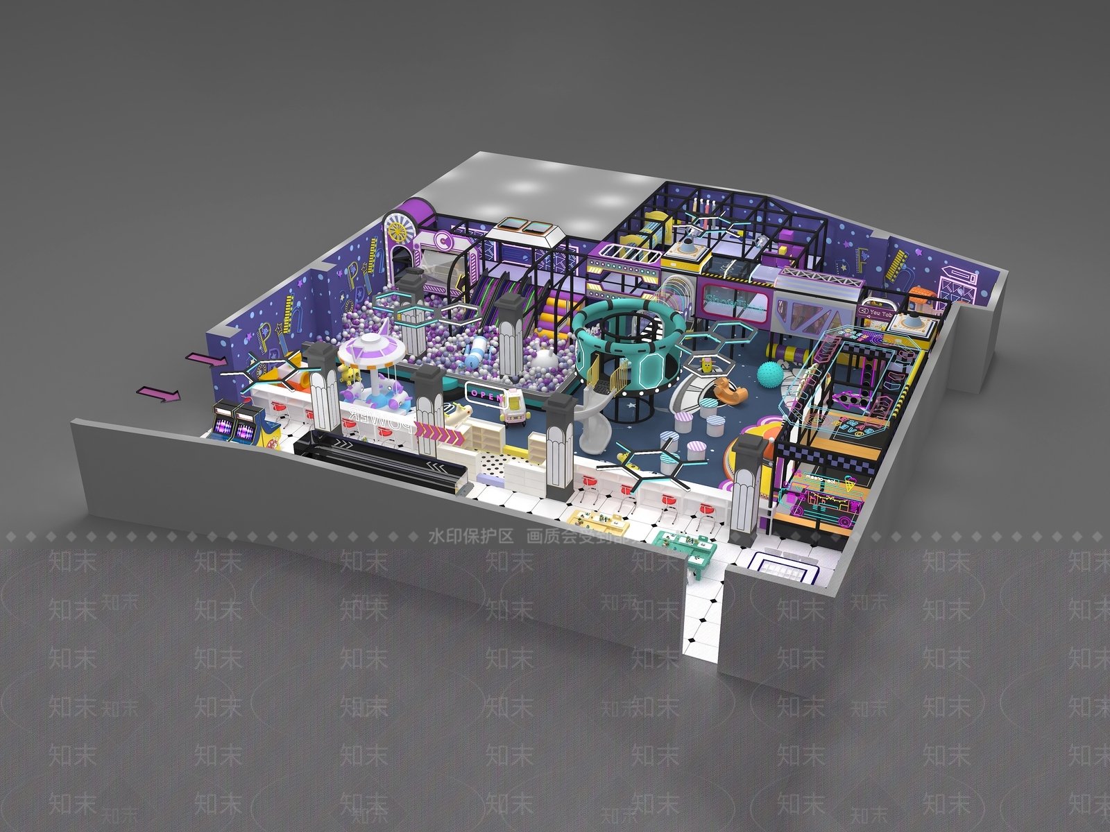 现代儿童乐园3D模型下载【ID:1193623311】