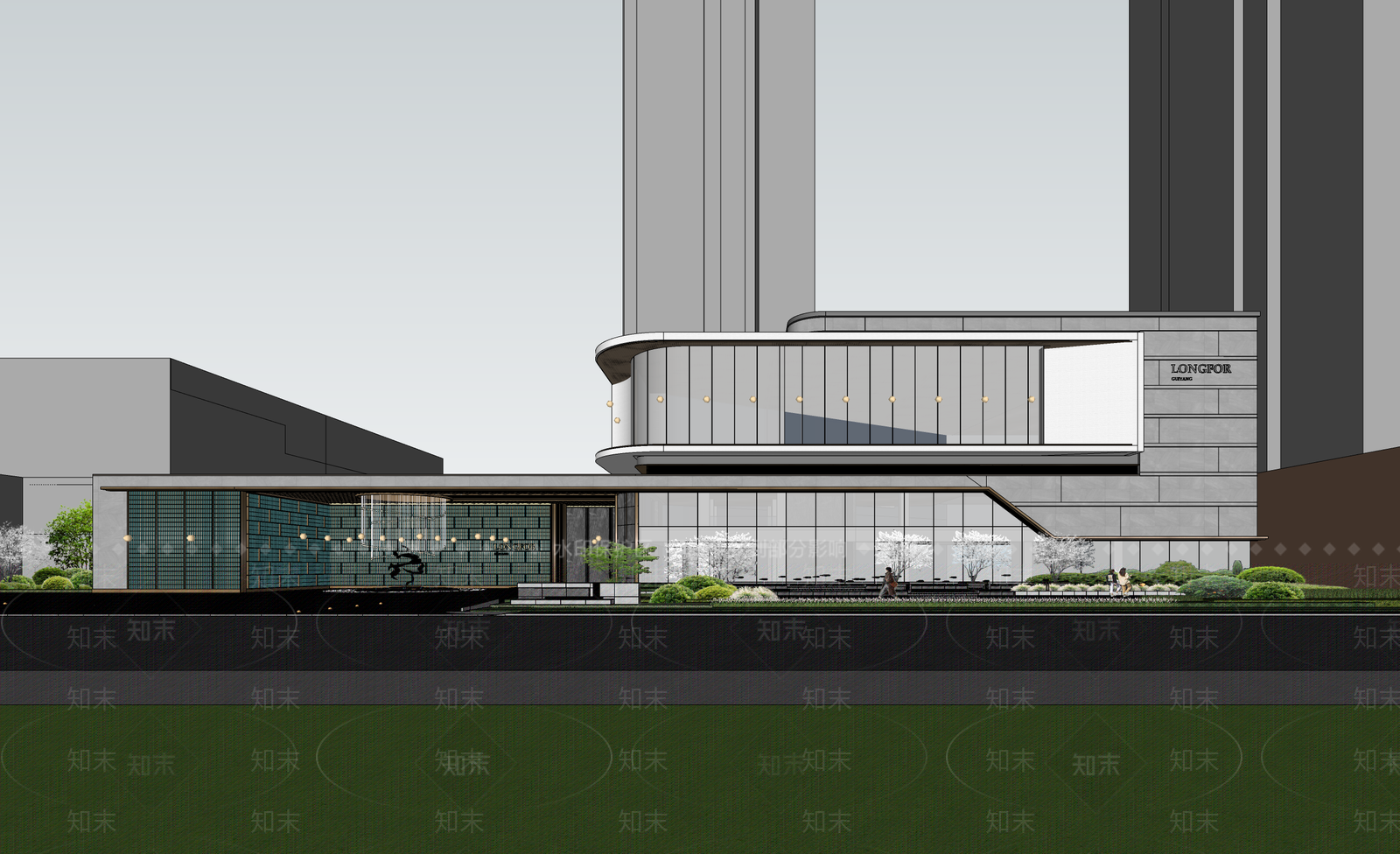 现代小区建筑SU模型下载【ID:1193622704】