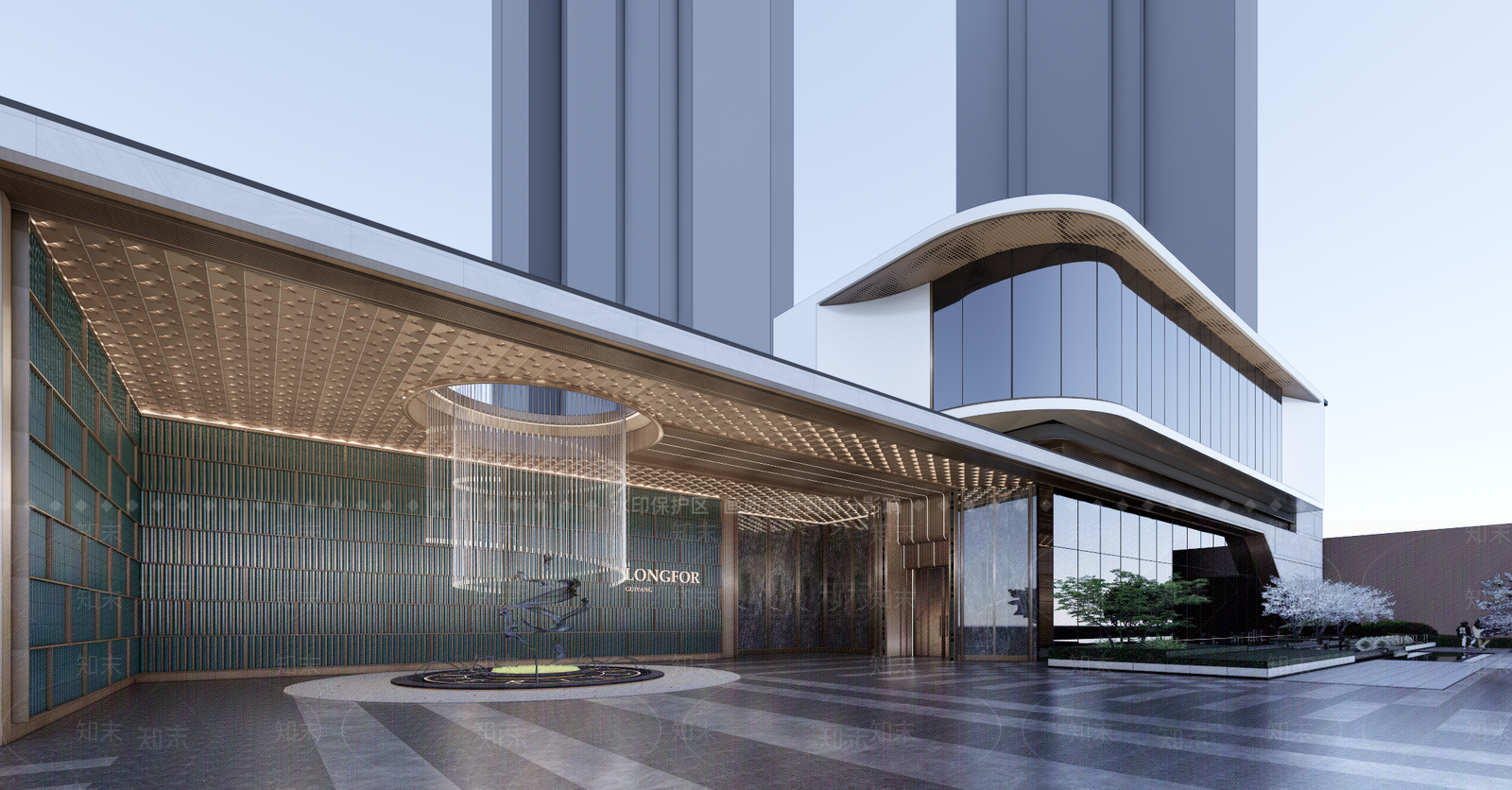 现代小区建筑SU模型下载【ID:1193622704】