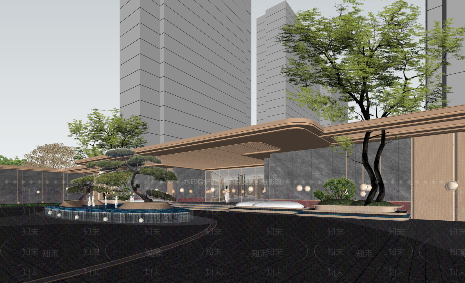 现代小区建筑SU模型下载【ID:1193623681】