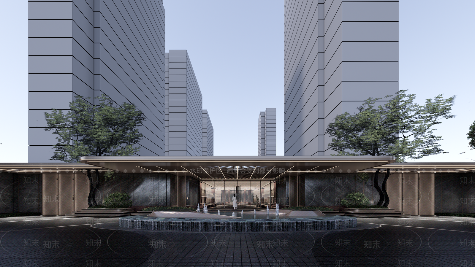 现代小区建筑SU模型下载【ID:1193623681】