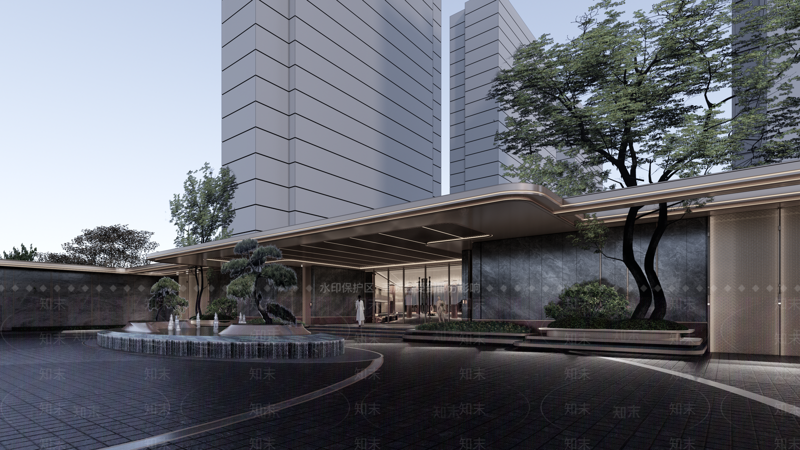 现代小区建筑SU模型下载【ID:1193623681】