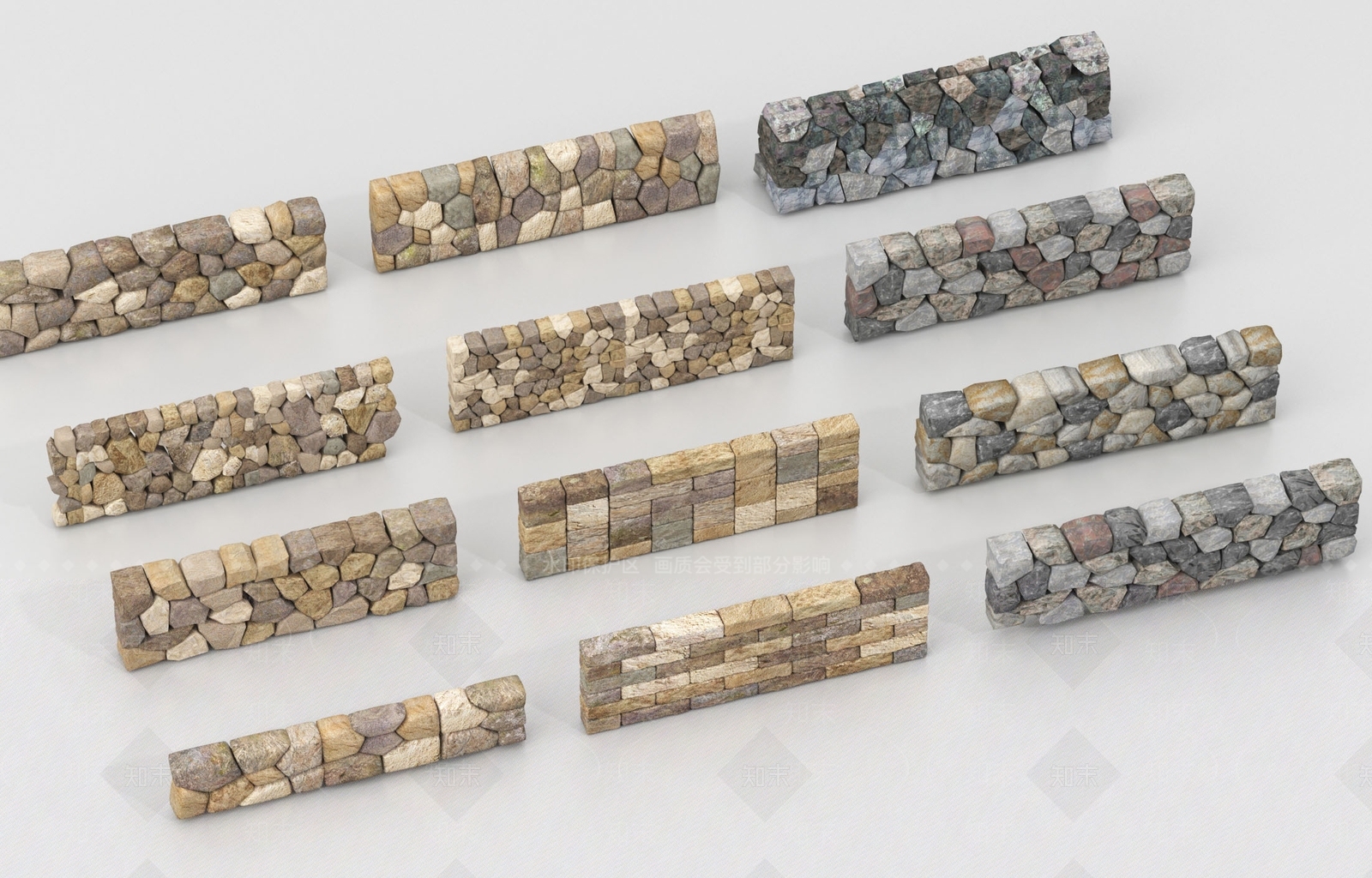 新中式围墙3D模型下载【ID:1193623904】