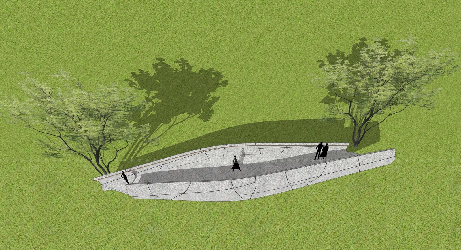 现代简约景观桥SU模型下载【ID:1193625771】