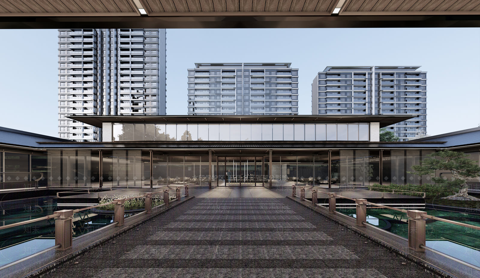 新中式中式售楼处建筑SU模型下载【ID:1193625618】