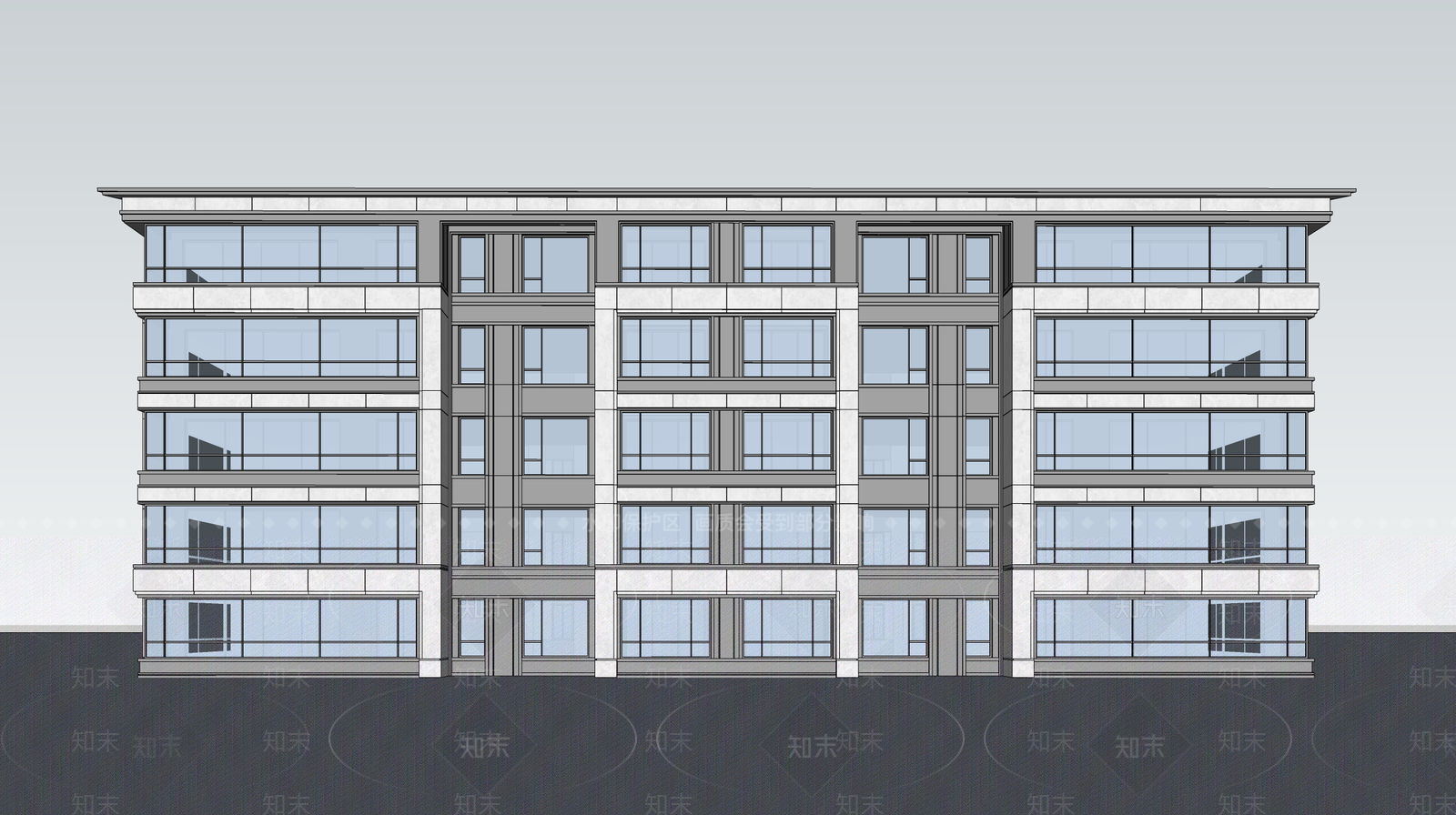 现代多层住宅SU模型下载【ID:1193628176】