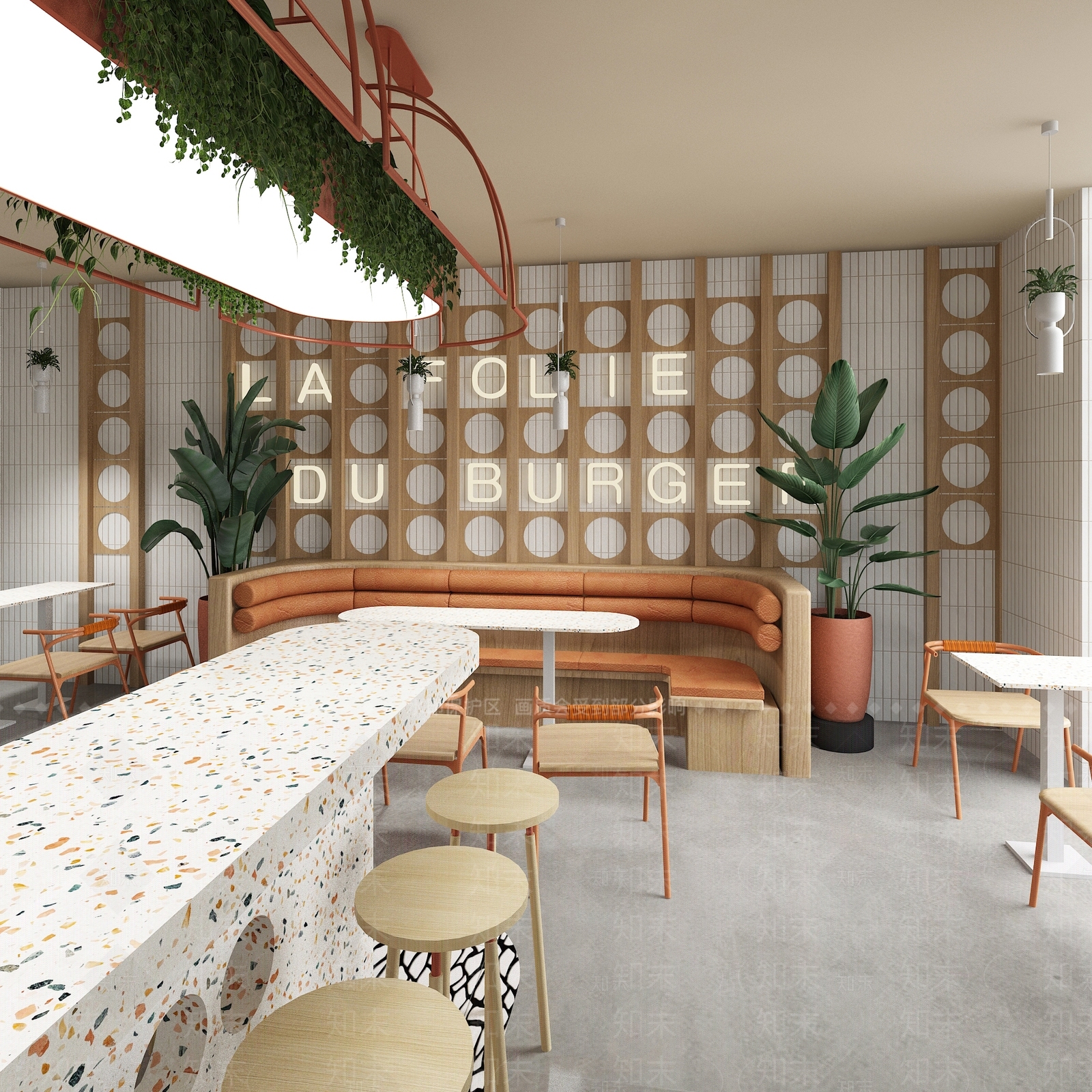 现代北欧快餐店SU模型下载【ID:1193628125】