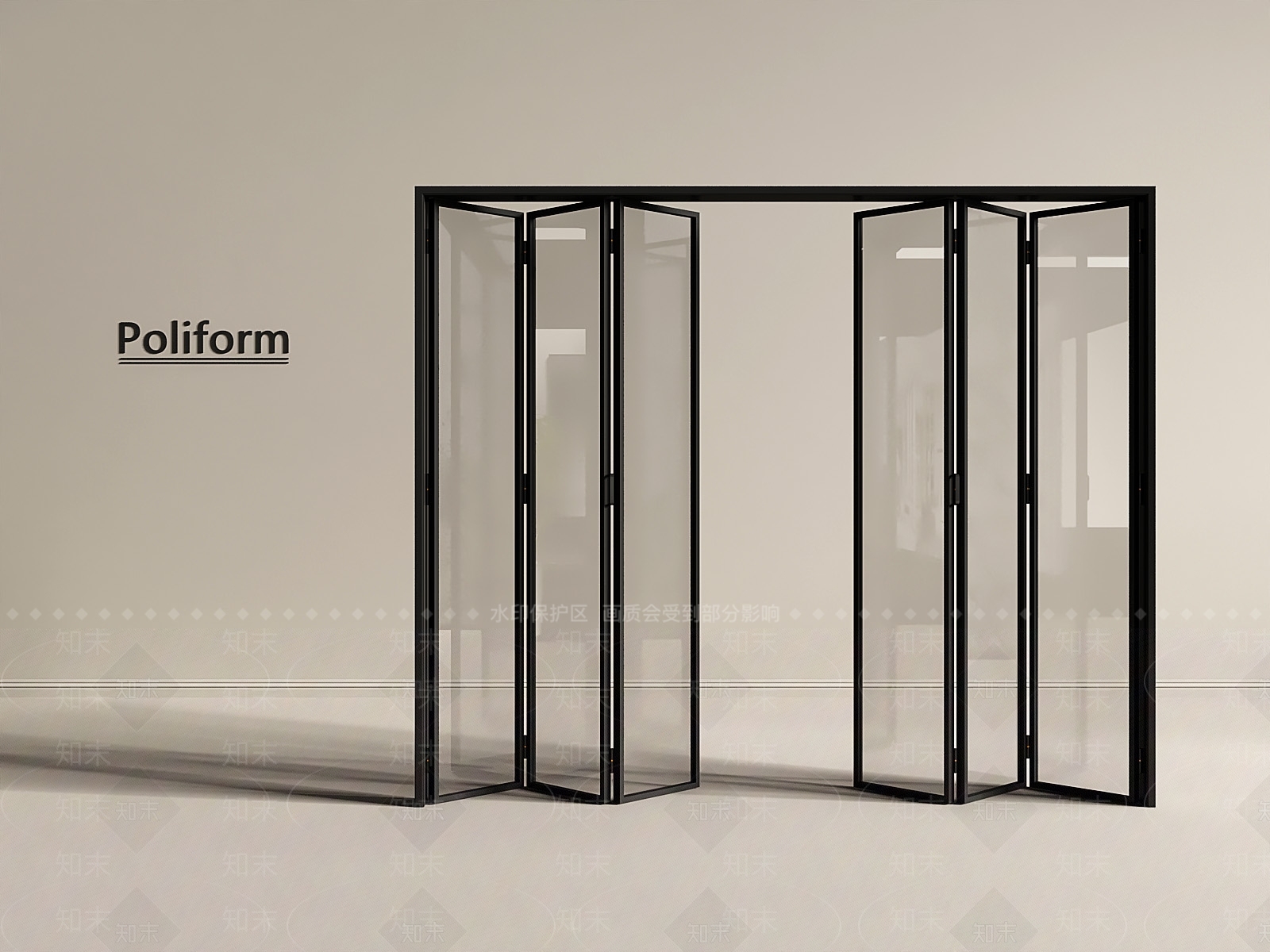 现代折叠门SU模型下载【ID:1193630334】