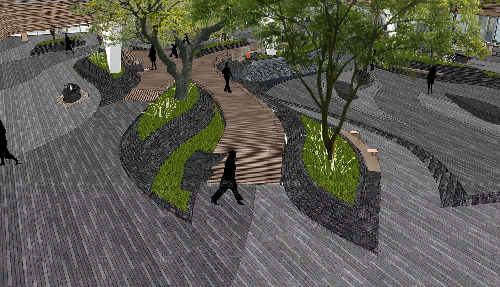现代景观座椅SU模型下载【ID:1193632148】