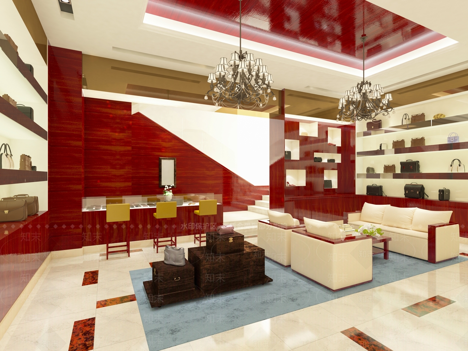 现代服装店3D模型下载【ID:1193630677】