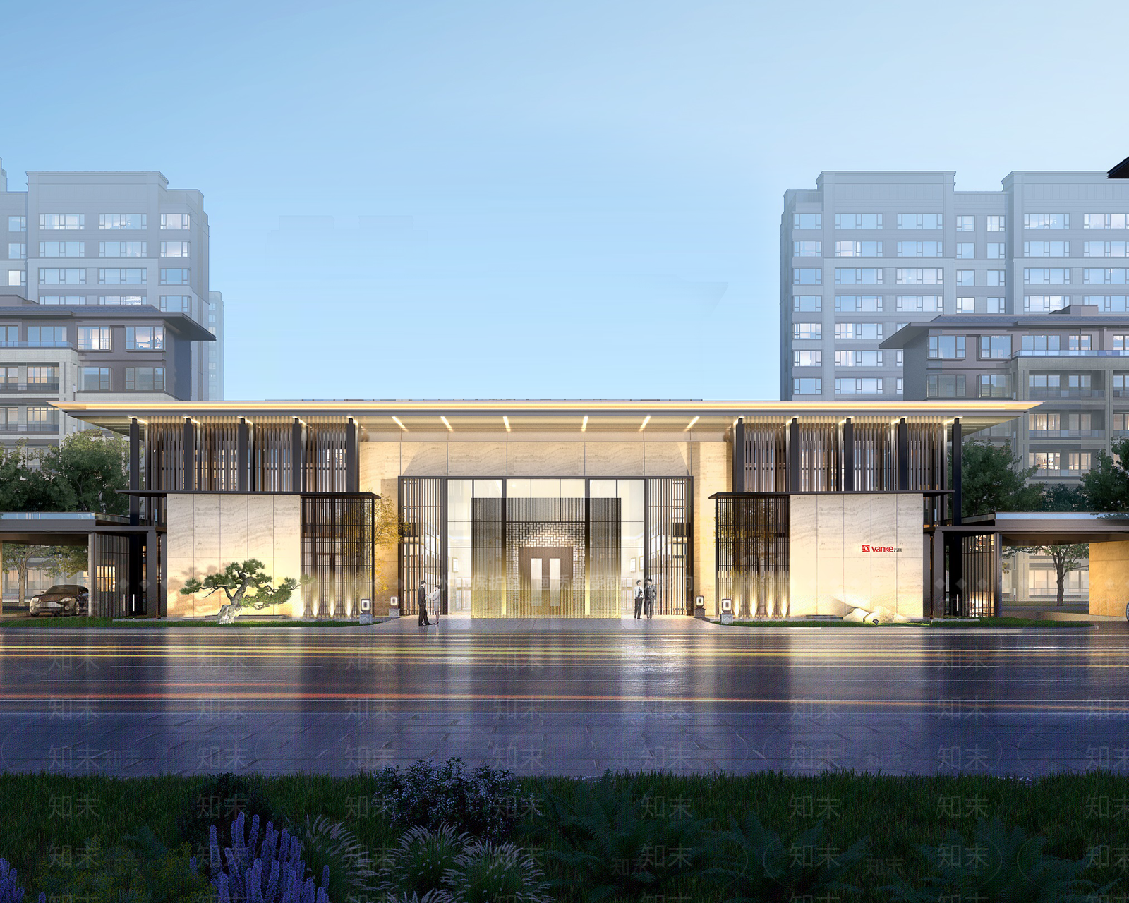 中式售楼处建筑SU模型下载【ID:1193631543】