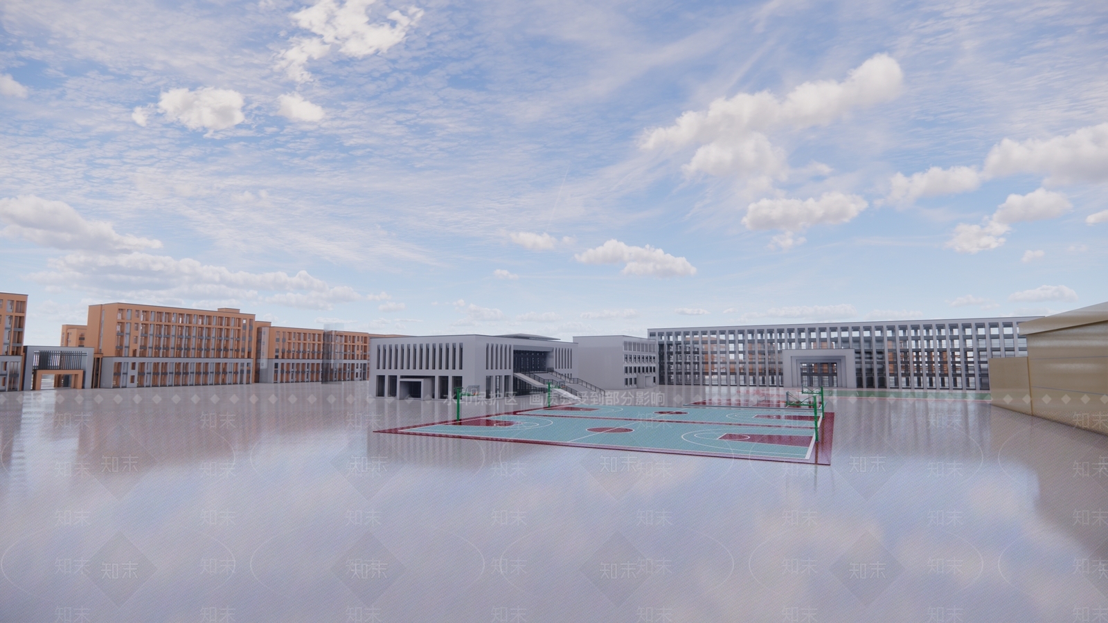 现代简约学校建筑SU模型下载【ID:1193633060】