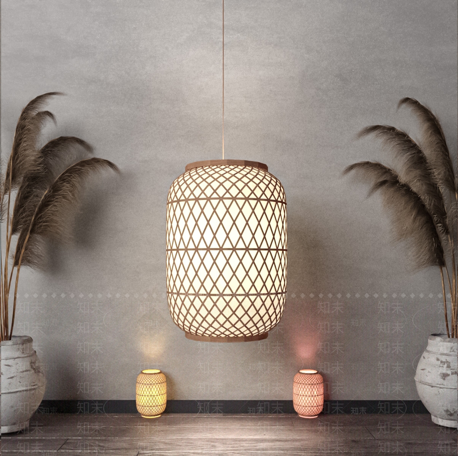 现代新中式灯笼3D模型下载【ID:1193633931】