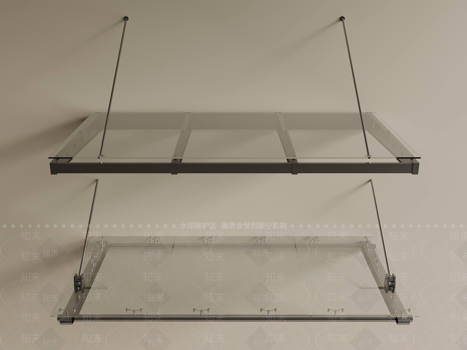 现代新中式遮阳棚3D模型下载【ID:1193635442】