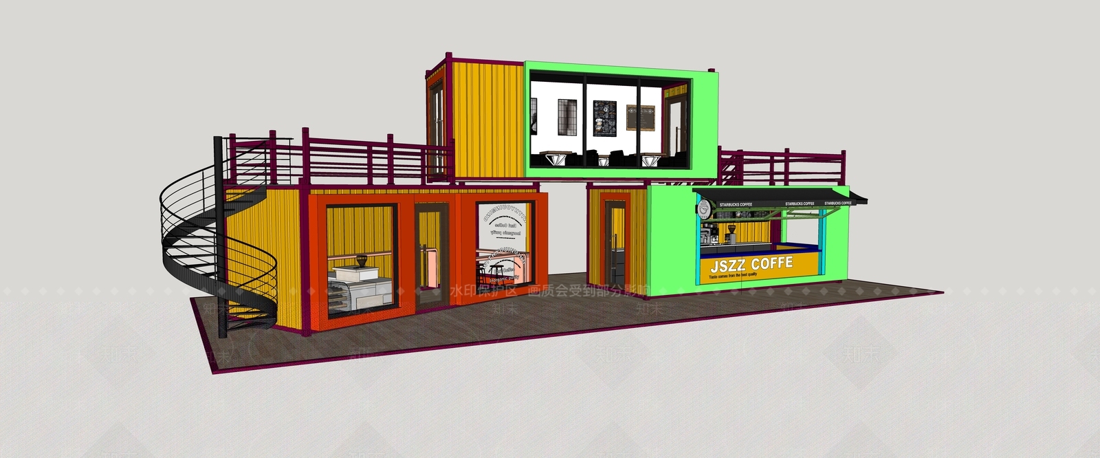 现代风格建筑SU模型下载【ID:1193638033】