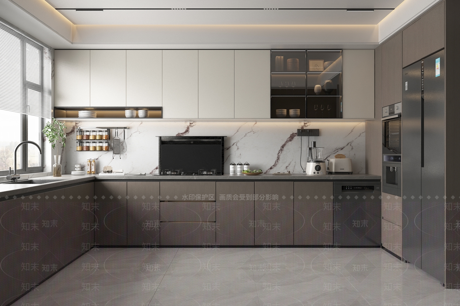 现代开放式厨房3D模型下载【ID:1193638661】