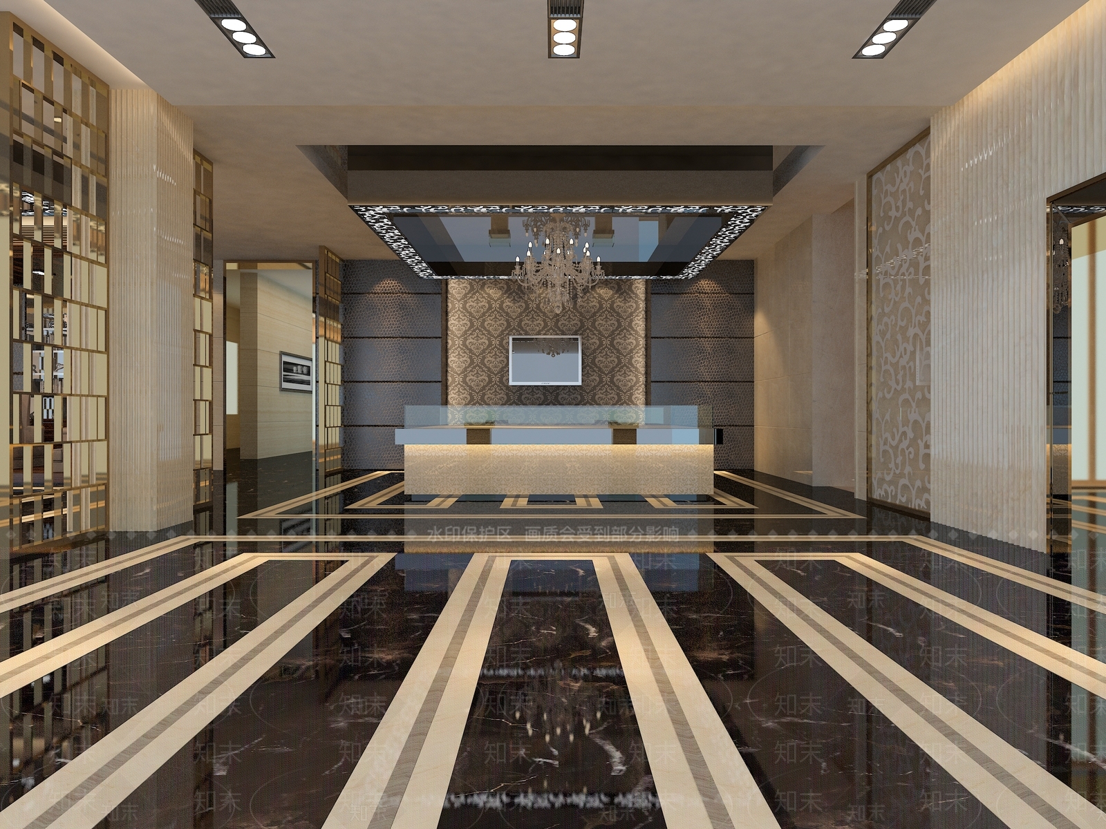 现代轻奢售楼处3D模型下载【ID:1193640359】