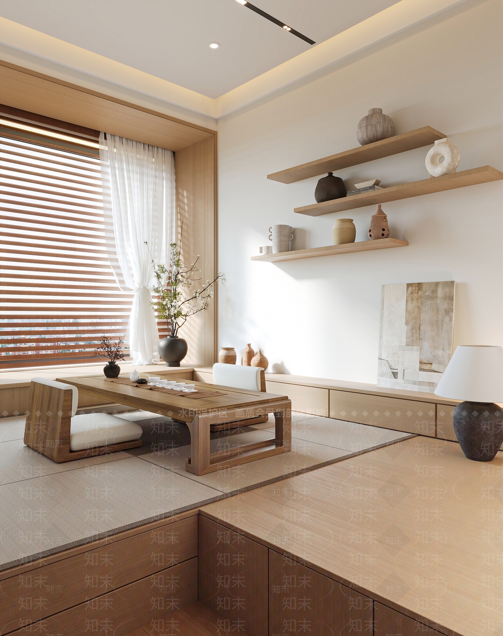 现代禅意茶室3D模型下载【ID:1193647040】