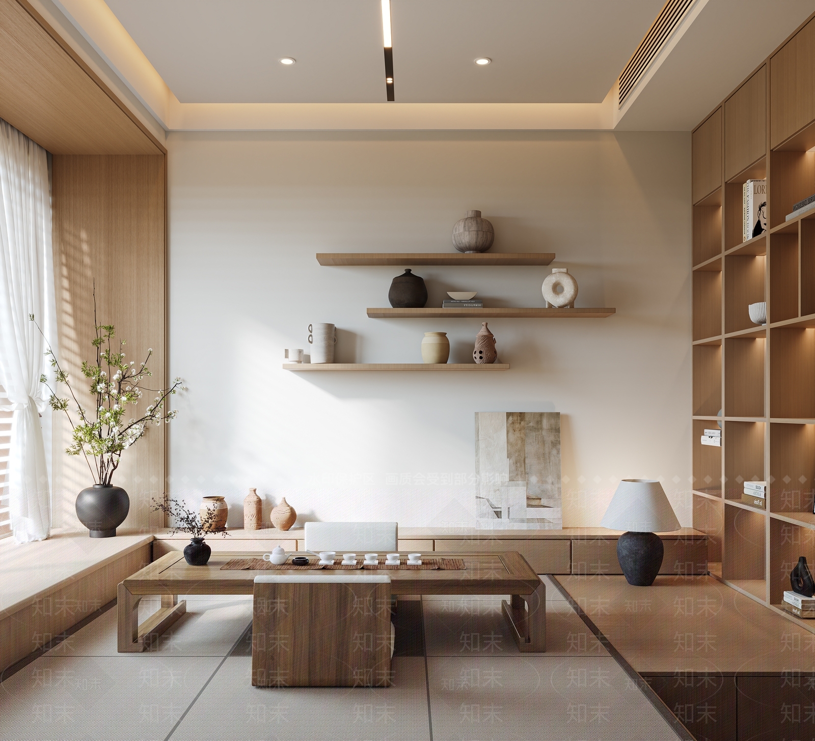 现代禅意茶室3D模型下载【ID:1193647040】