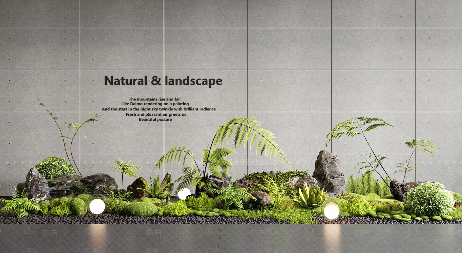 现代室内景观SU模型下载【ID:1193643242】