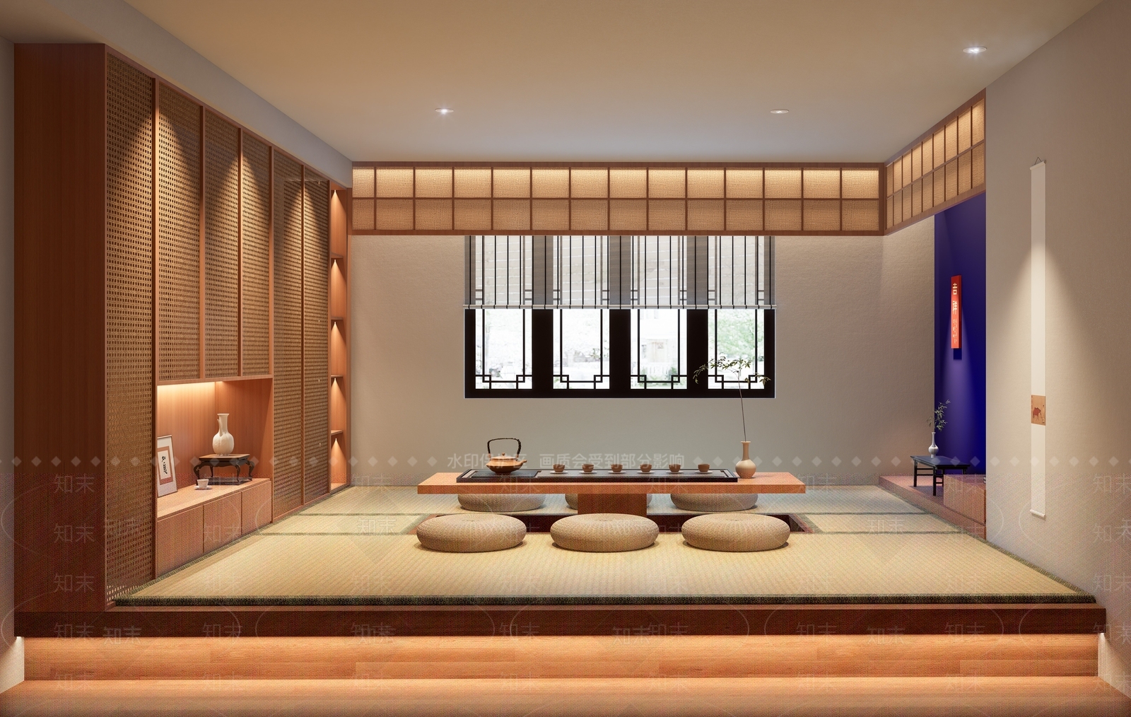 禅意日式茶室SU模型下载【ID:1193646787】