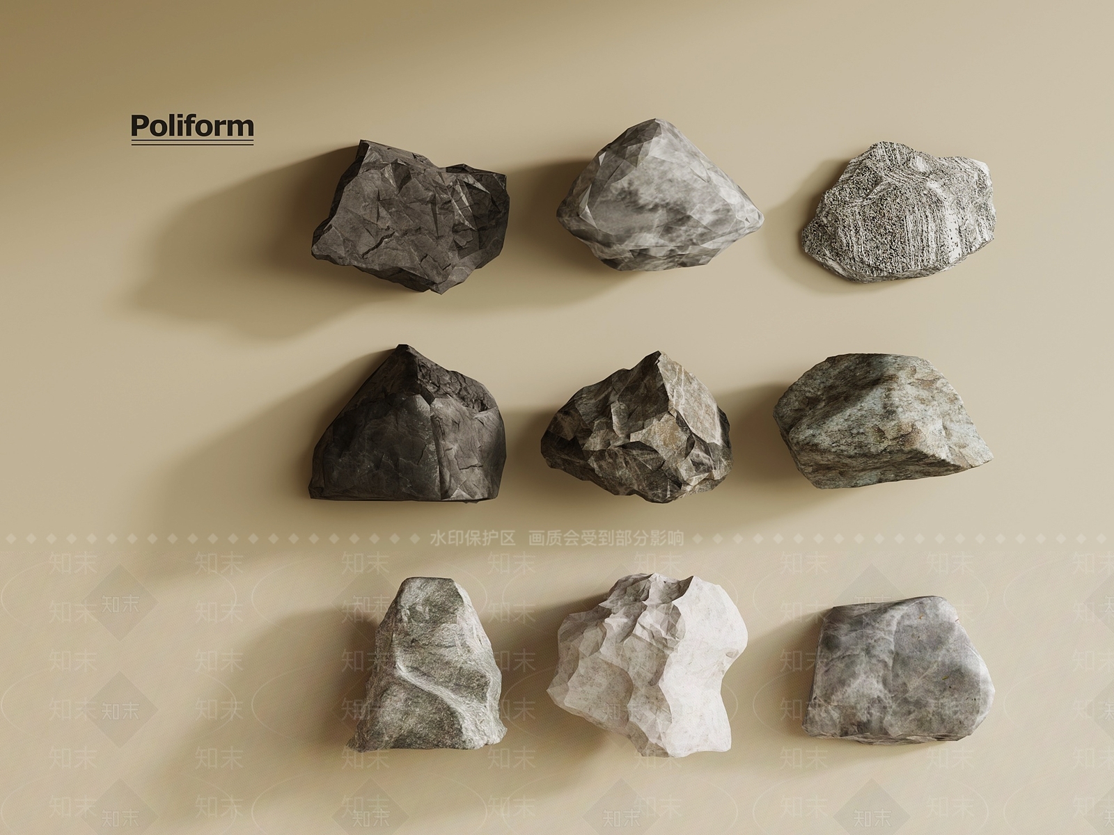 现代石头3D模型下载【ID:1193647451】