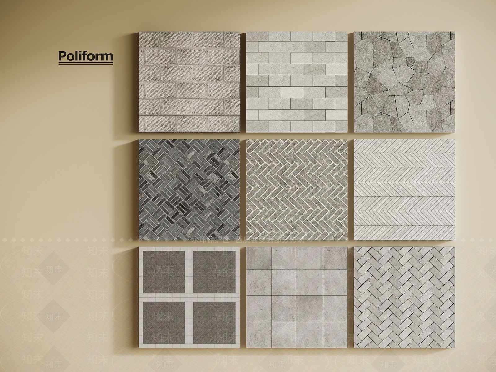 新中式地砖3D模型下载【ID:1193647897】