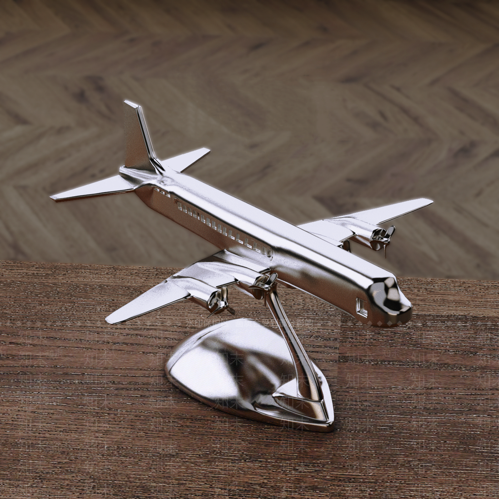 现代工业雕塑摆件3D模型下载【ID:1193650092】