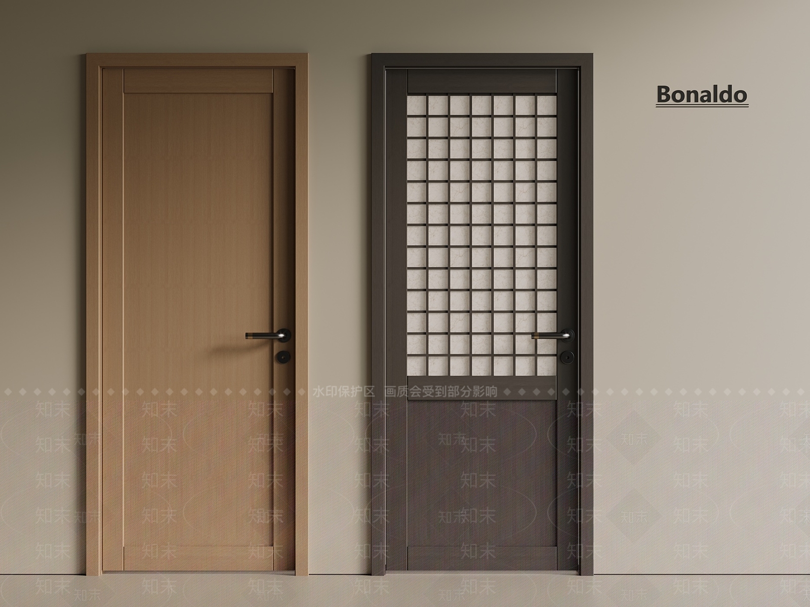 新中式日式单开门3D模型下载【ID:1193650971】