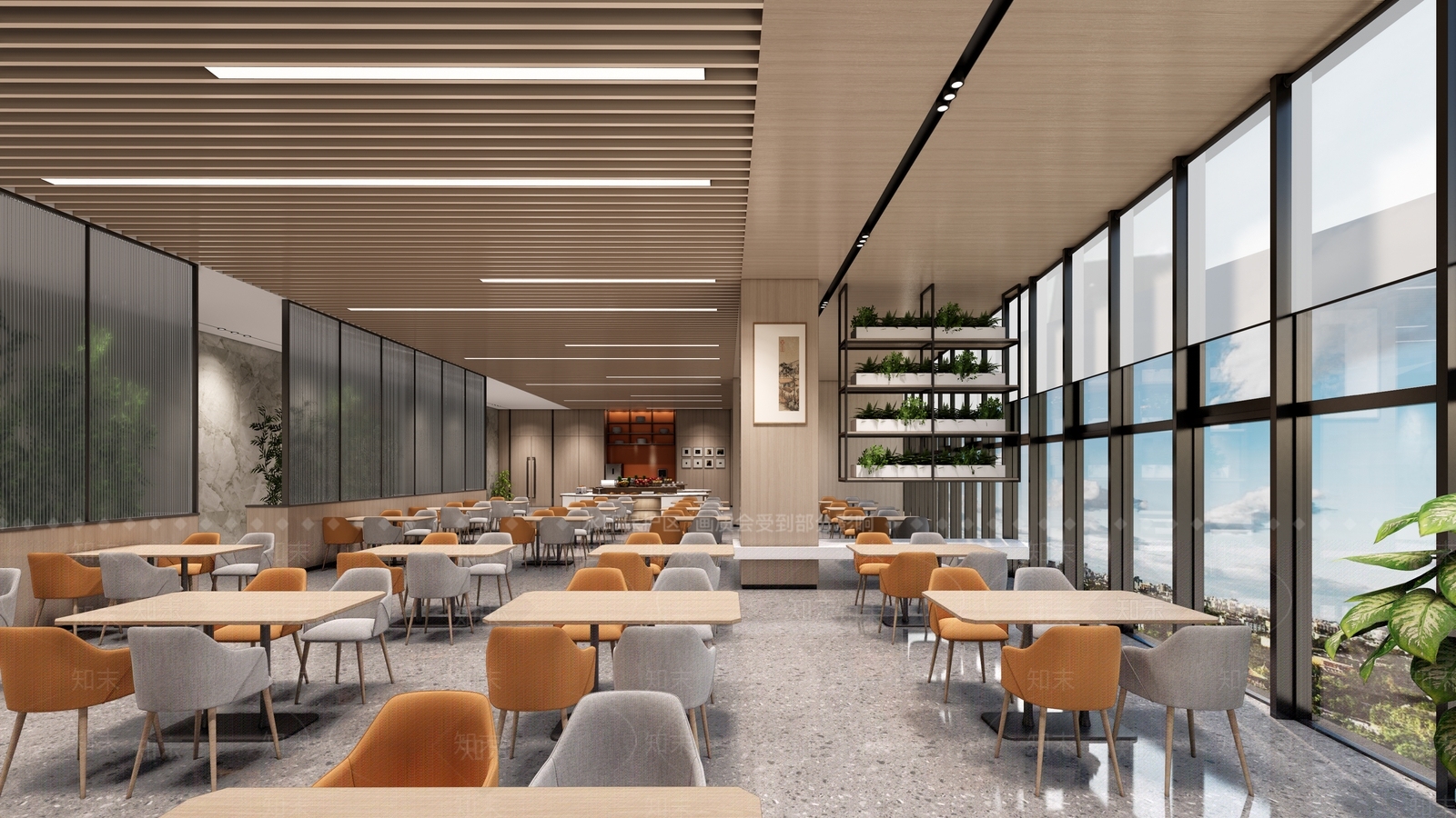 现代食堂SU模型下载【ID:1195221830】