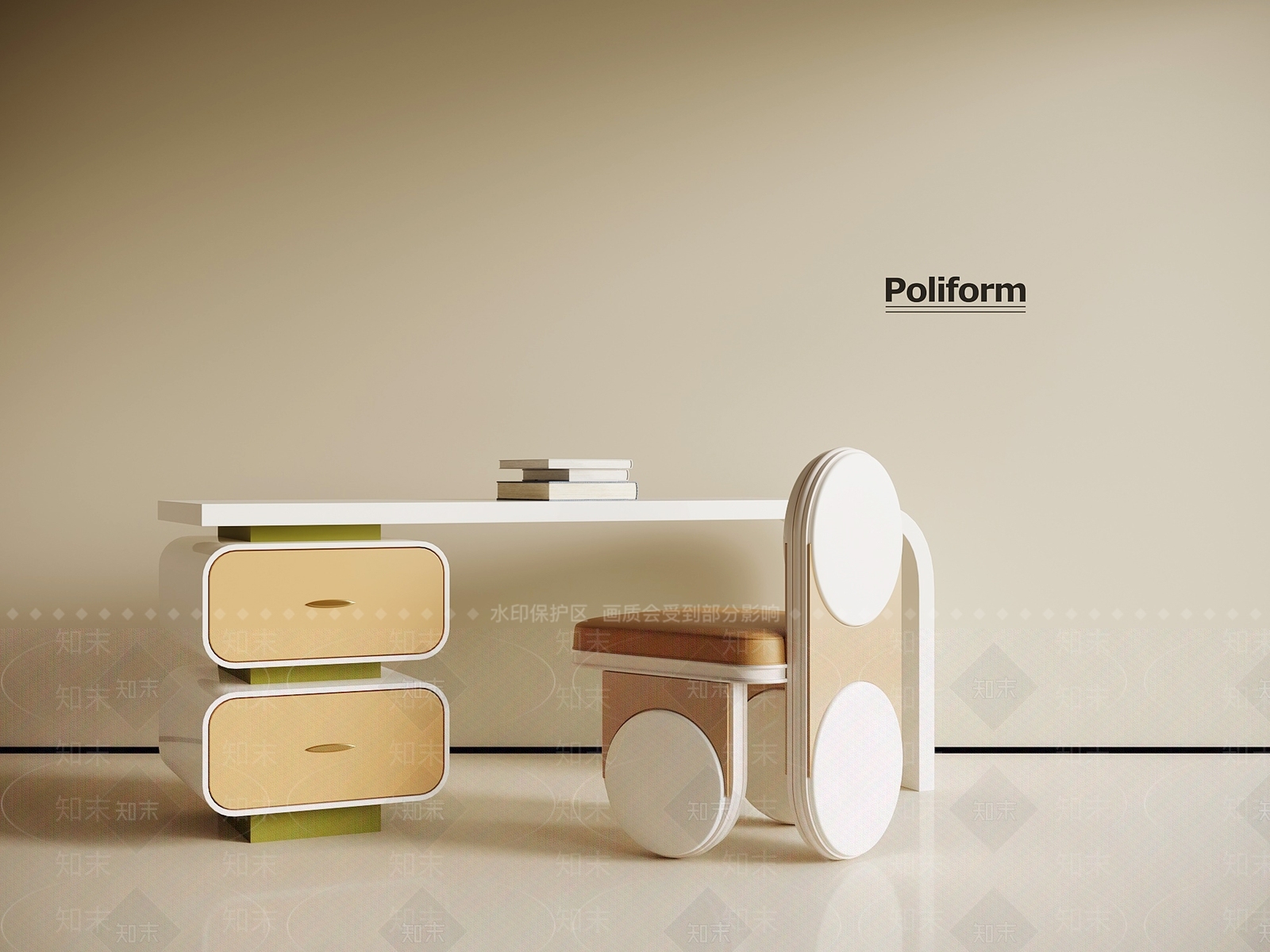 现代儿童桌椅SU模型下载【ID:1193652712】