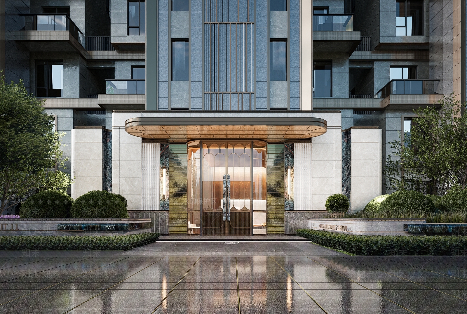 现代小区建筑SU模型下载【ID:1193654216】