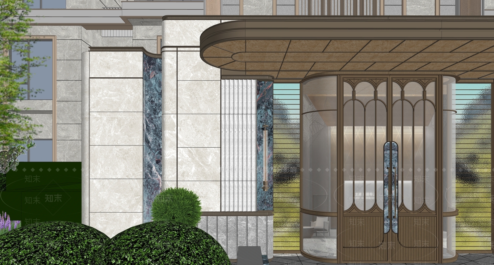现代小区建筑SU模型下载【ID:1193654216】