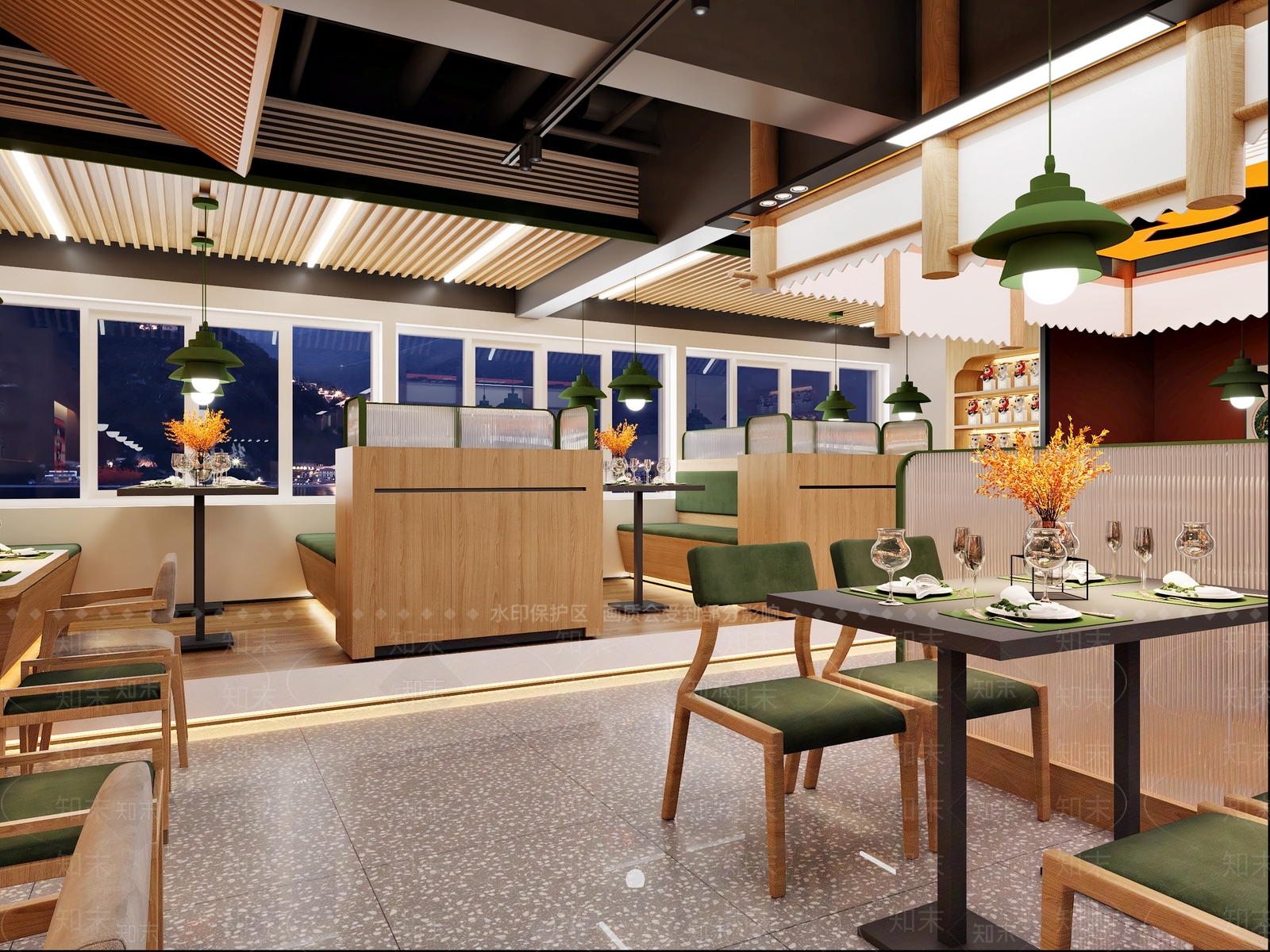 现代北欧火锅店3D模型下载【ID:1193655840】