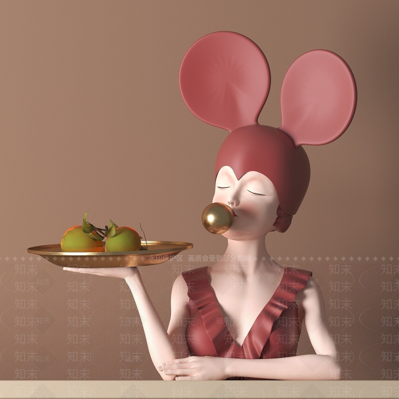 现代人物雕塑3D模型下载【ID:1193660591】