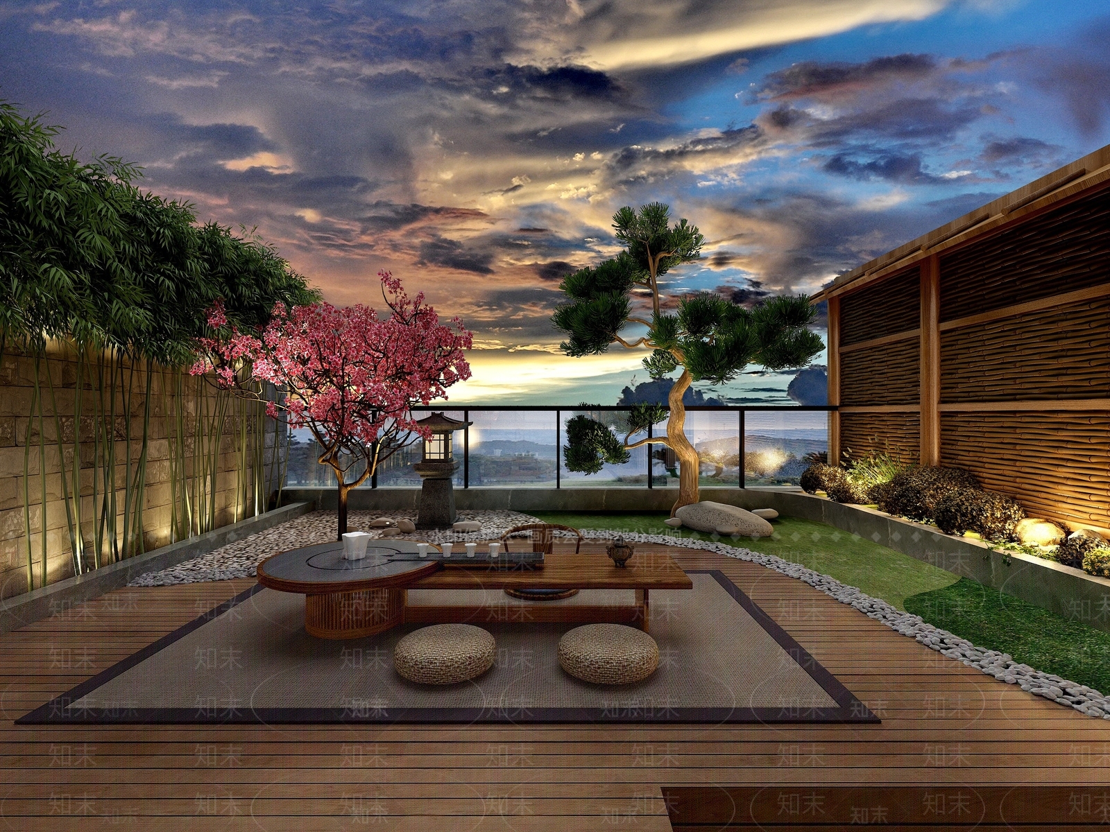 室外阳台花园3D模型下载【ID:1193660946】